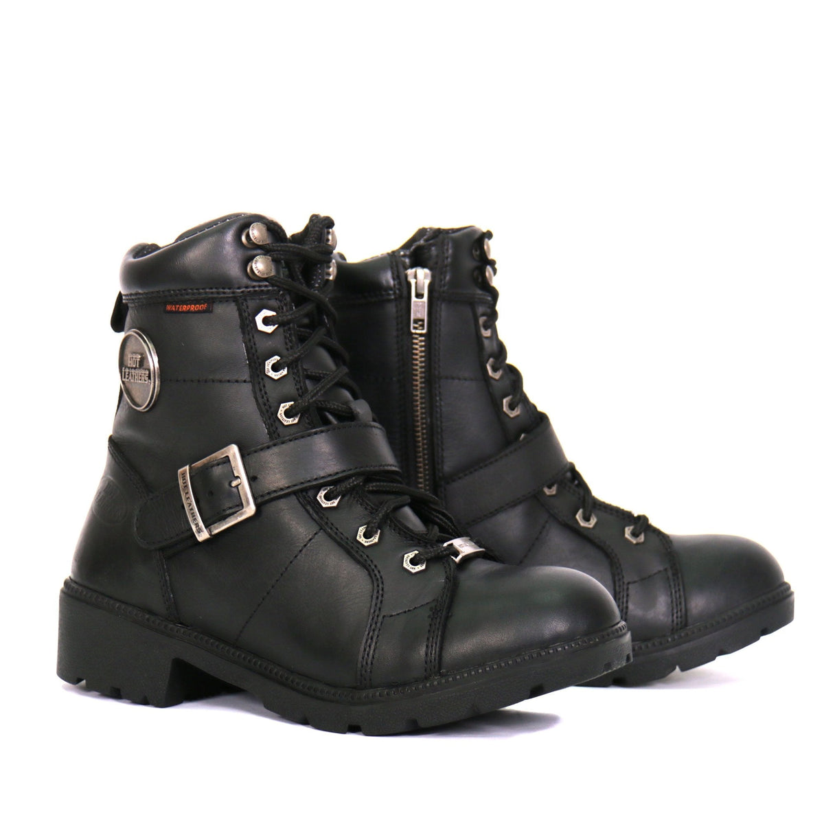 Hot Leathers Women's Road Siren Black Lace-Up Boots - BTL1004