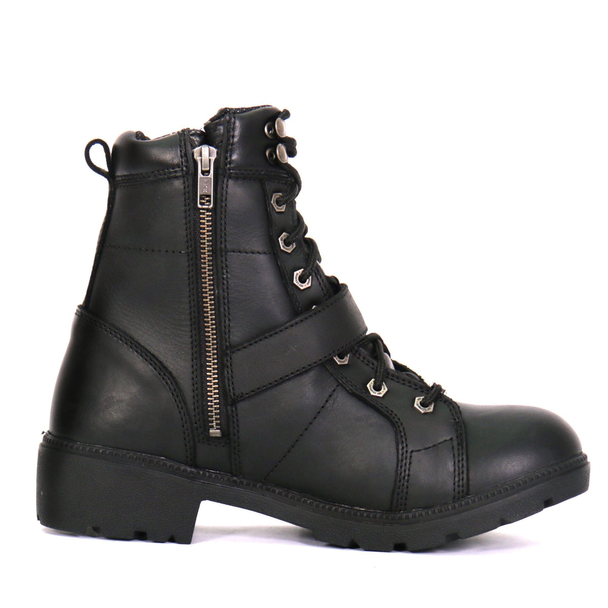 Hot Leathers Women's Road Siren Black Lace-Up Boots - BTL1004