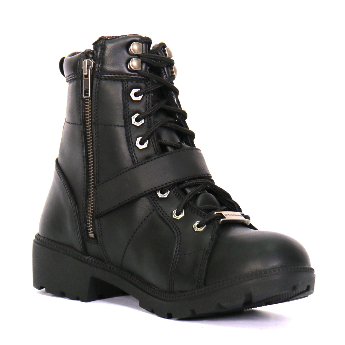 Hot Leathers Women's Road Siren Black Lace-Up Boots - BTL1004