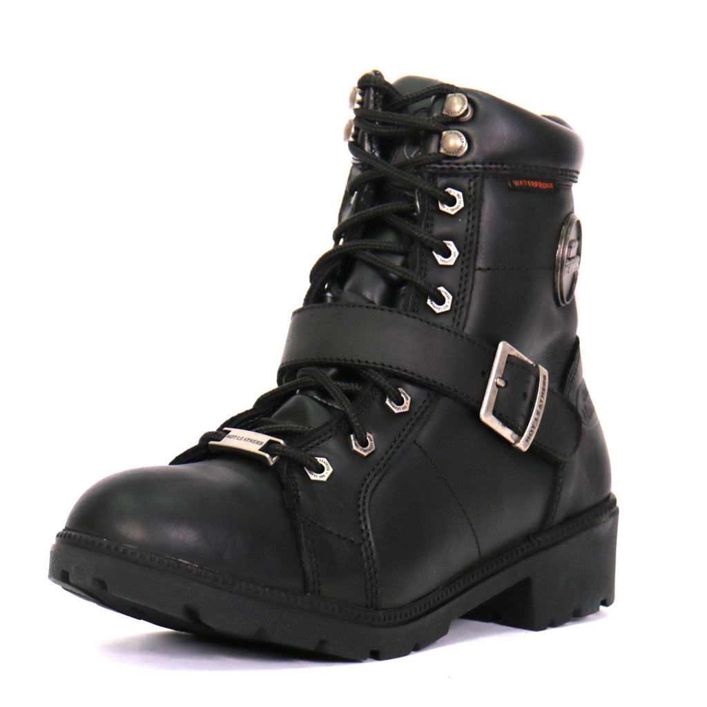 Hot Leathers Women's Road Siren Black Lace-Up Boots - BTL1004
