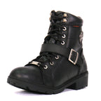 Hot Leathers Women's Road Siren Black Lace-Up Boots - BTL1004