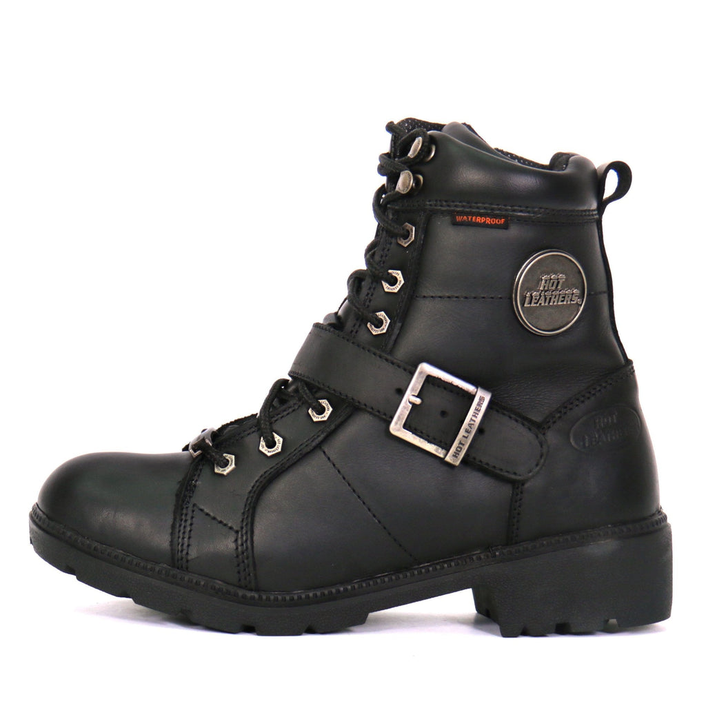 Hot Leathers Women's Road Siren Black Lace-Up Boots - BTL1004