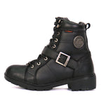 Hot Leathers Women's Road Siren Black Lace-Up Boots - BTL1004