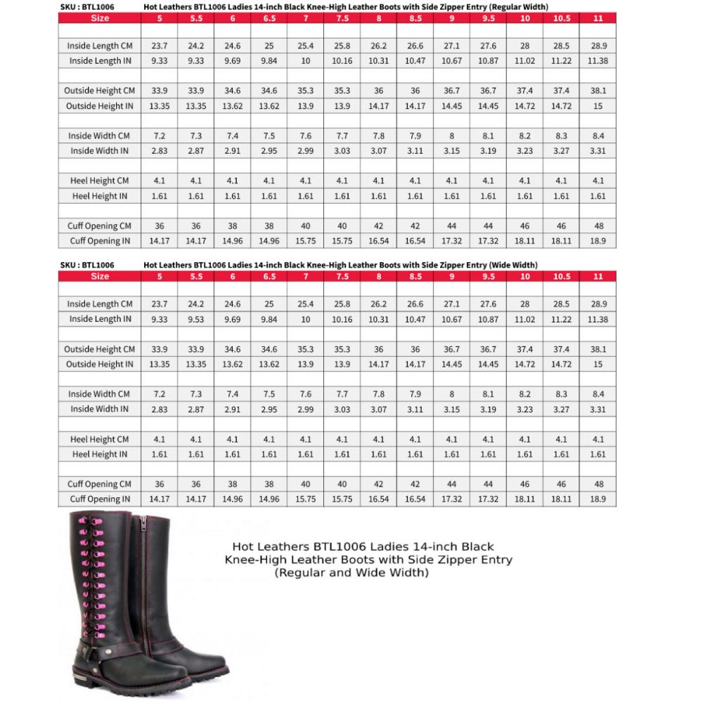 Hot Leathers Women's Black Widow Black Knee-High Boots - BTL1006