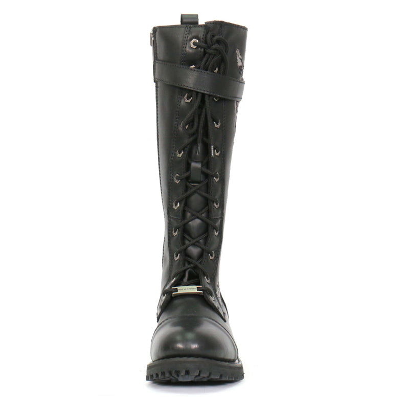 Hot Leathers Women's Wild Rose Black Knee-High Boots - BTL1007