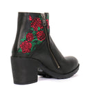 Hot Leathers Women's Thorned Rose Black Zipper Boots - BTL1008