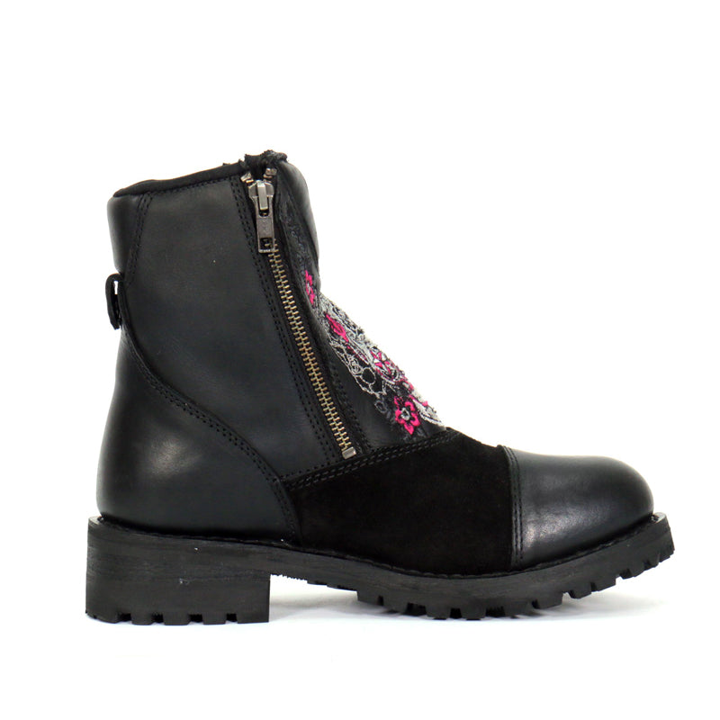 Hot Leathers Women's Sugar Reaper Black Zipper Boots - BTL1009