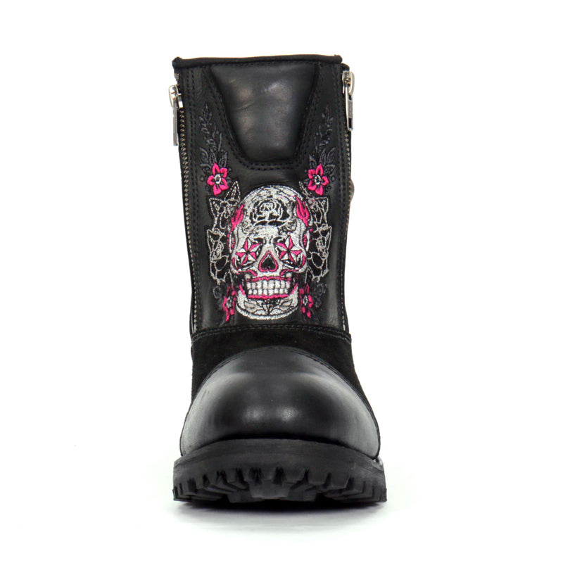 Hot Leathers Women's Sugar Reaper Black Zipper Boots - BTL1009