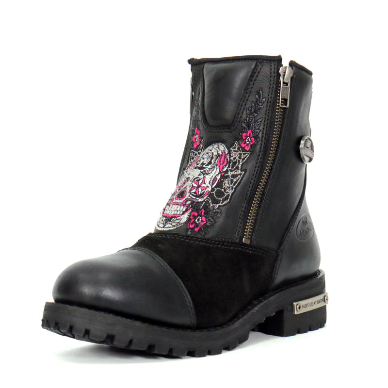 Hot Leathers Women's Sugar Reaper Black Zipper Boots - BTL1009