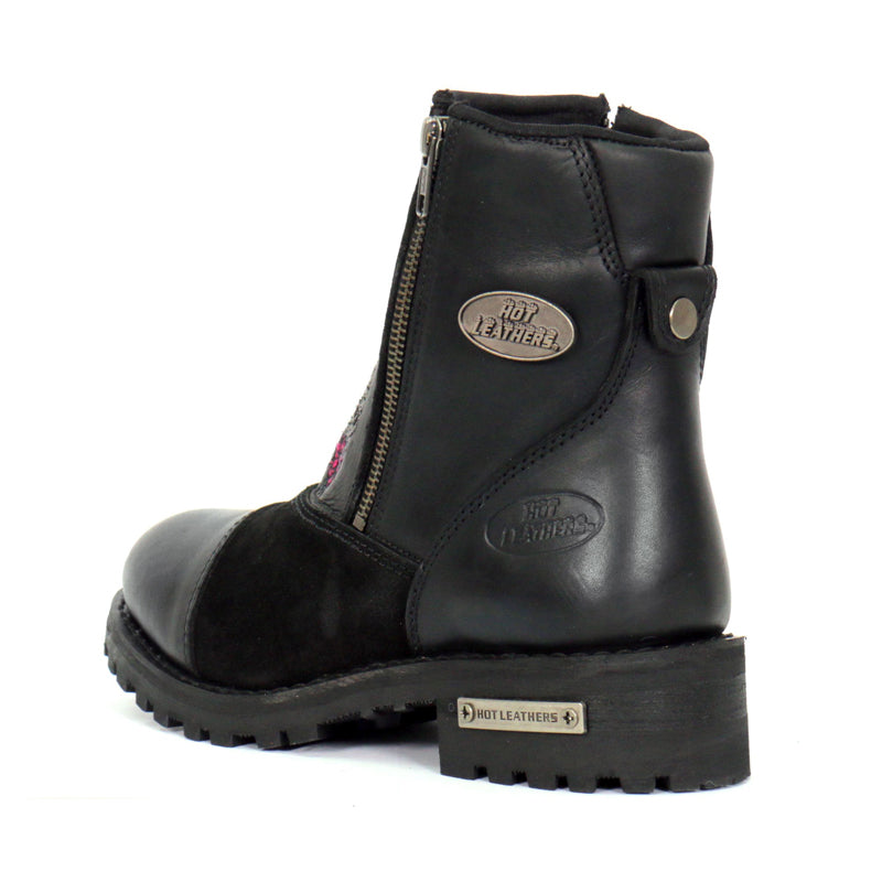 Hot Leathers Women's Sugar Reaper Black Zipper Boots - BTL1009