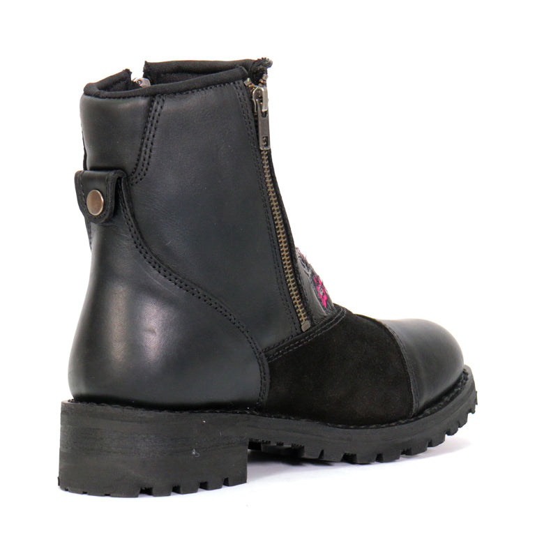 Hot Leathers Women's Sugar Reaper Black Zipper Boots - BTL1009