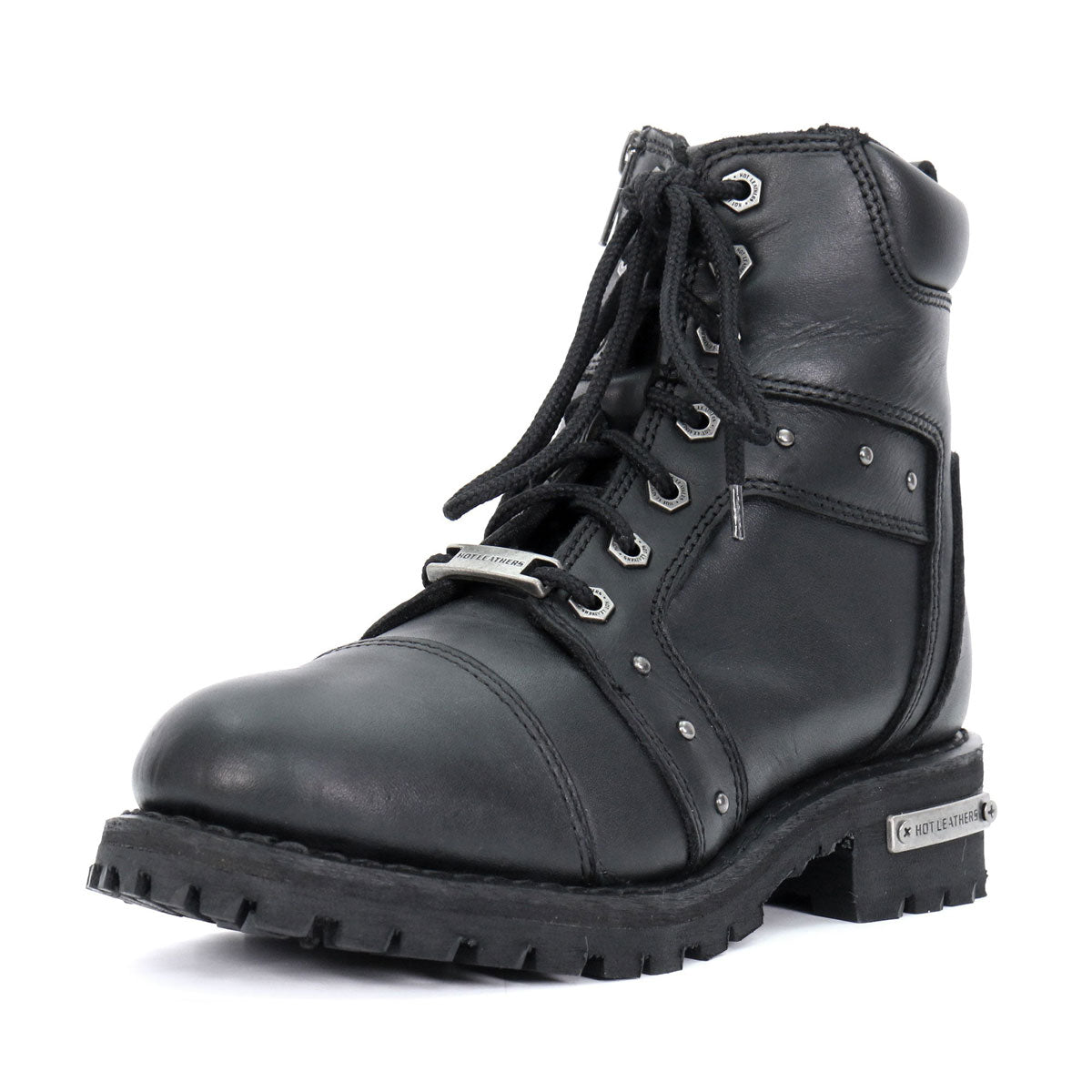 Hot Leathers Women's Studded Outlaw Black Logger Boots - BTL1010