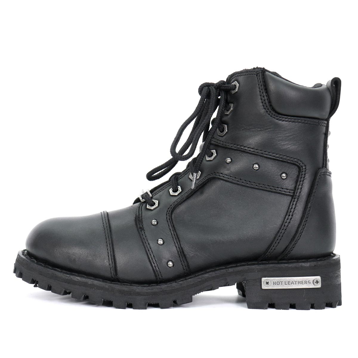 Hot Leathers Women's Studded Outlaw Black Logger Boots - BTL1010