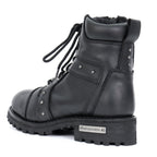 Hot Leathers Women's Studded Outlaw Black Logger Boots - BTL1010
