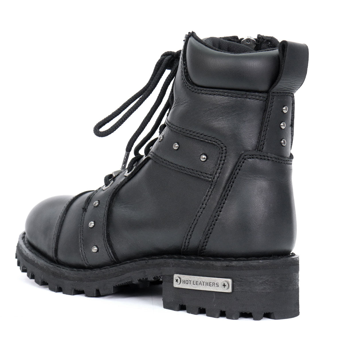 Hot Leathers Women's Studded Outlaw Black Logger Boots - BTL1010