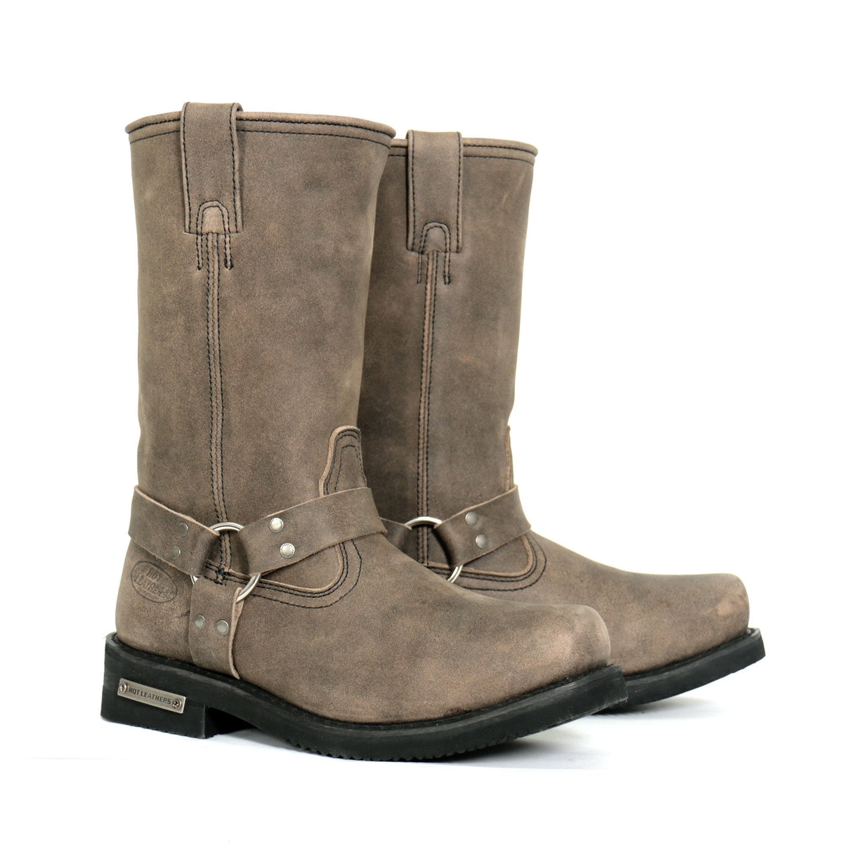 Hot Leathers Men's Dust Rider Stone-Wash Brown Harness Boots - BTM1003