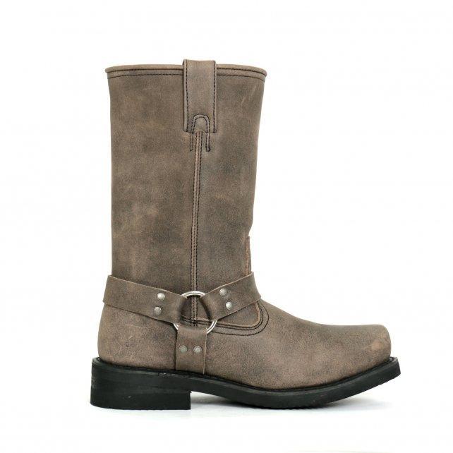 Hot Leathers Men's Dust Rider Stone-Wash Brown Harness Boots - BTM1003