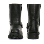 Hot Leathers Men's Short Fuse Black Harness Boots - BTM1004
