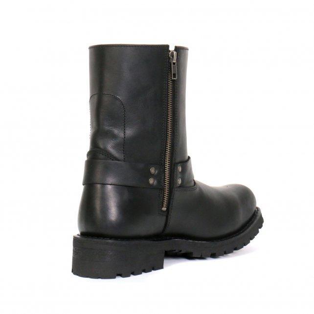 Hot Leathers Men's Short Fuse Black Harness Boots - BTM1004