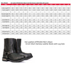 Hot Leathers Men's Short Fuse Black Harness Boots - BTM1004