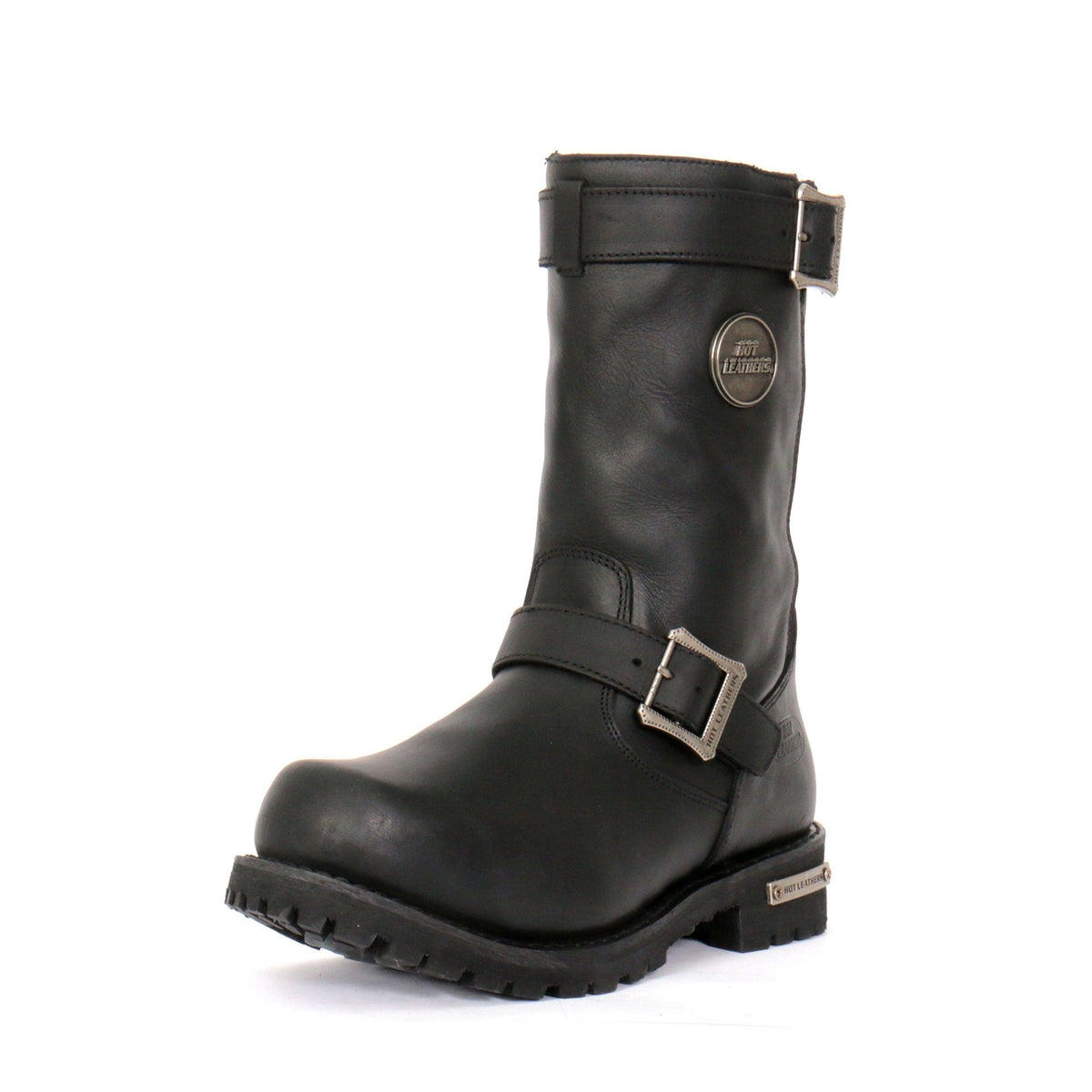 Hot Leathers Men's Road Forge Black Engineer Boots - BTM1005