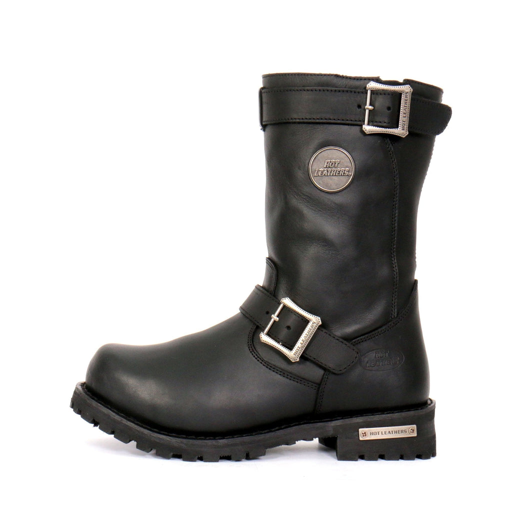 Hot Leathers Men's Road Forge Black Engineer Boots - BTM1005
