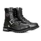 Hot Leathers Men's Iron Buckle Black Logger Boots - BTM1006