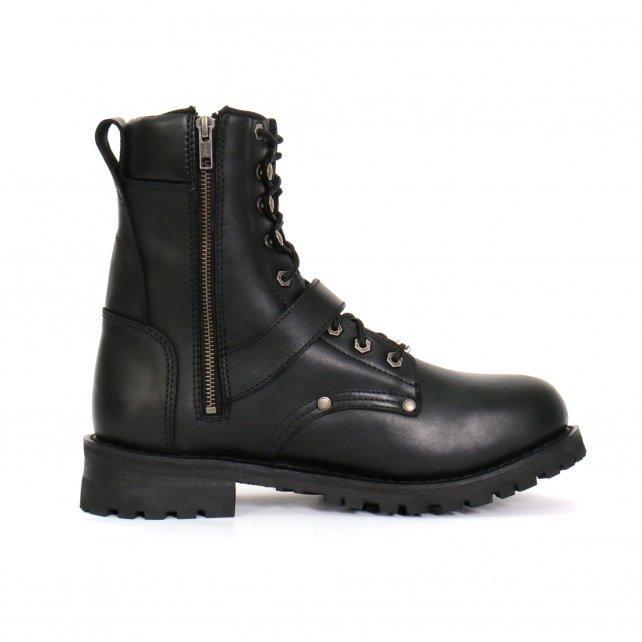 Hot Leathers Men's Iron Buckle Black Logger Boots - BTM1006