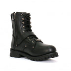 Hot Leathers Men's Iron Buckle Black Logger Boots - BTM1006
