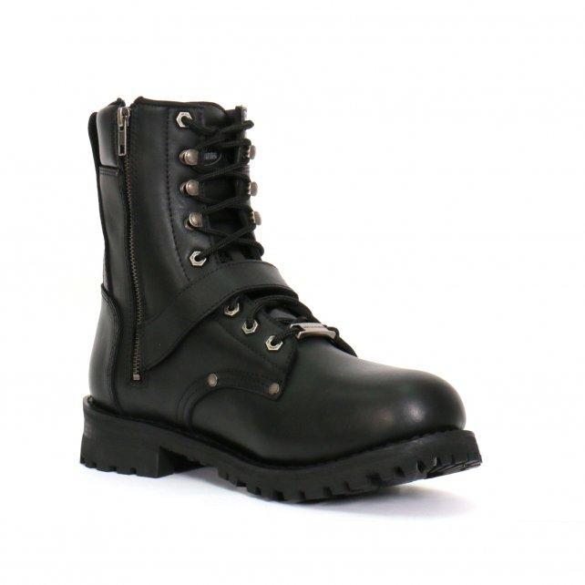 Hot Leathers Men's Iron Buckle Black Logger Boots - BTM1006