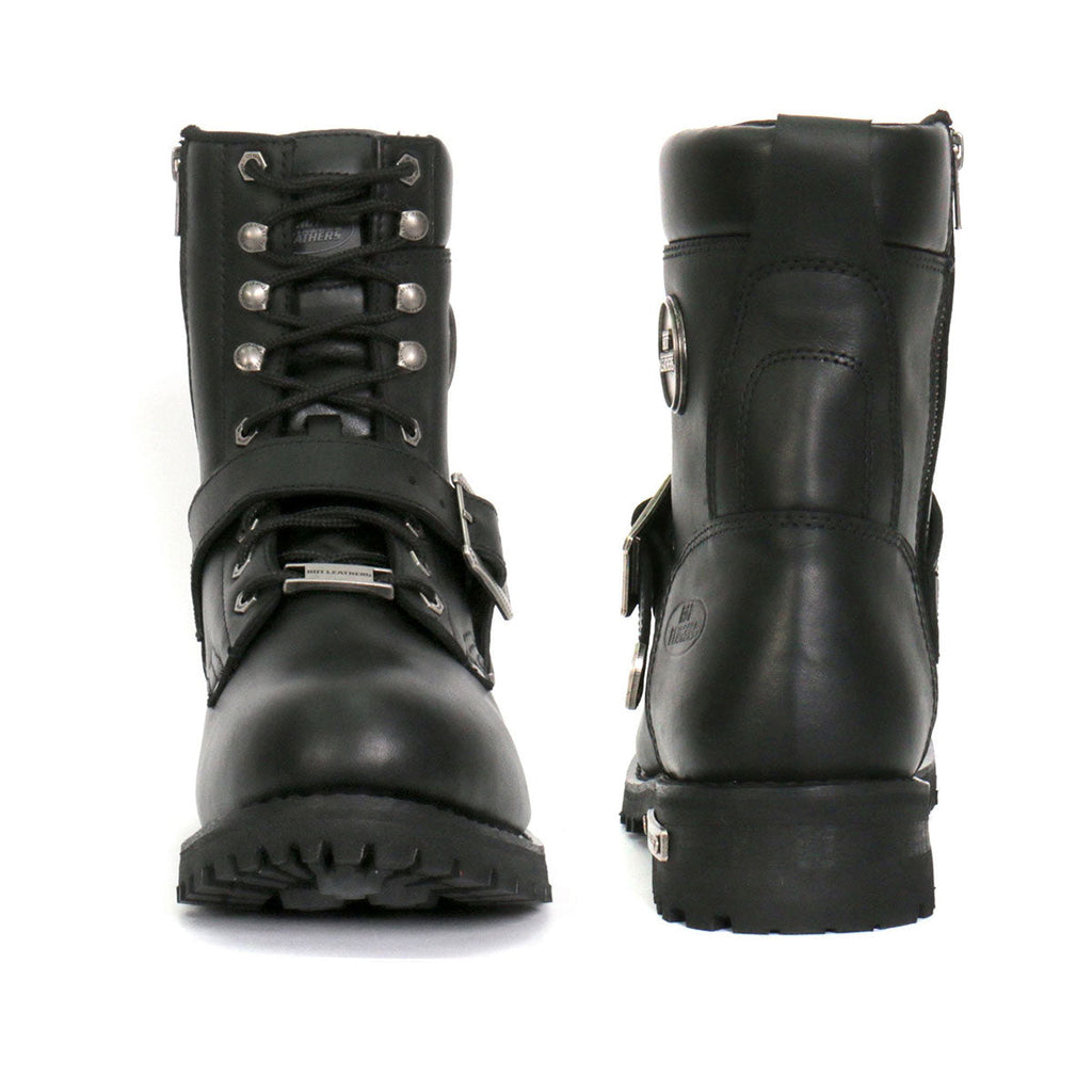 Hot Leathers Men's Iron Buckle Black Logger Boots - BTM1006