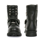 Hot Leathers Men's Iron Buckle Black Logger Boots - BTM1006