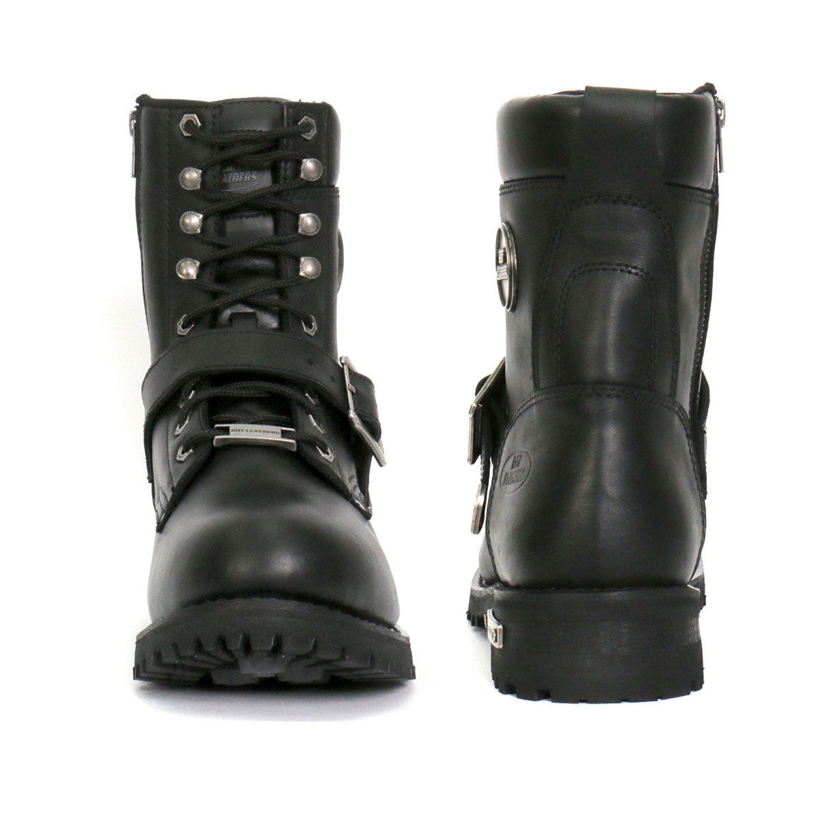 Hot Leathers Men's Iron Buckle Black Logger Boots - BTM1006