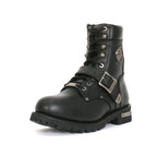 Hot Leathers Men's Iron Buckle Black Logger Boots - BTM1006