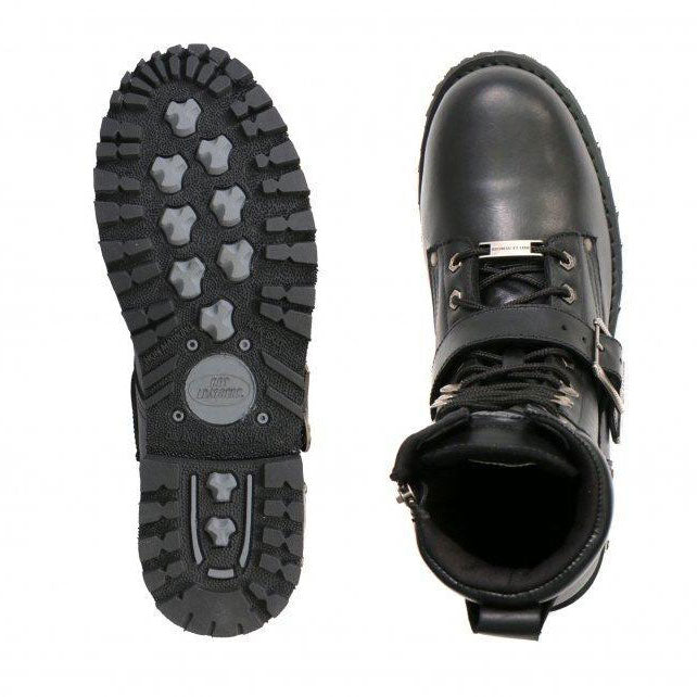 Hot Leathers Men's Iron Buckle Black Logger Boots - BTM1006