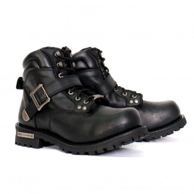 Hot Leathers Men's Road Scout Black Logger Boots - BTM1007