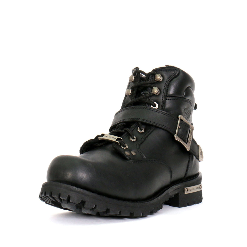 Hot Leathers Men's Road Scout Black Logger Boots - BTM1007