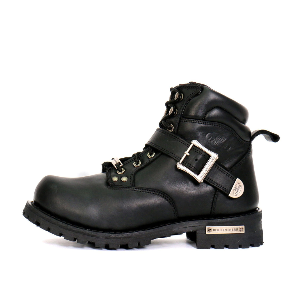 Hot Leathers Men's Road Scout Black Logger Boots - BTM1007