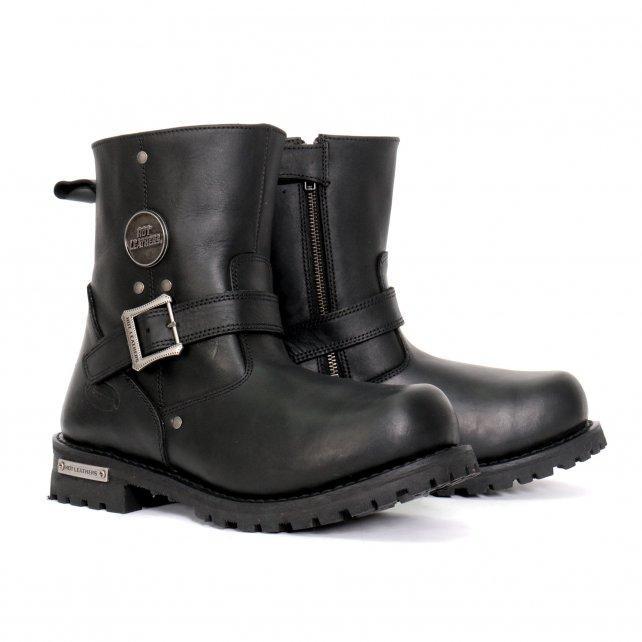 Hot Leathers Men's Blacktop Engineer Black Engineer Boots - BTM1008
