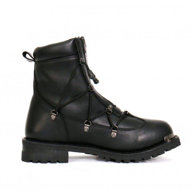 Hot Leathers Men's Crossfire Black Lace-Up Boots - BTM1009