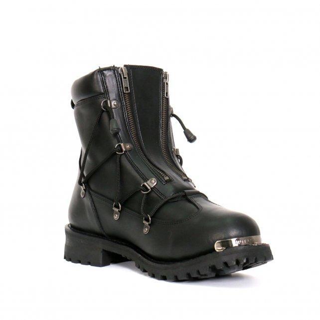 Hot Leathers Men's Crossfire Black Lace-Up Boots - BTM1009