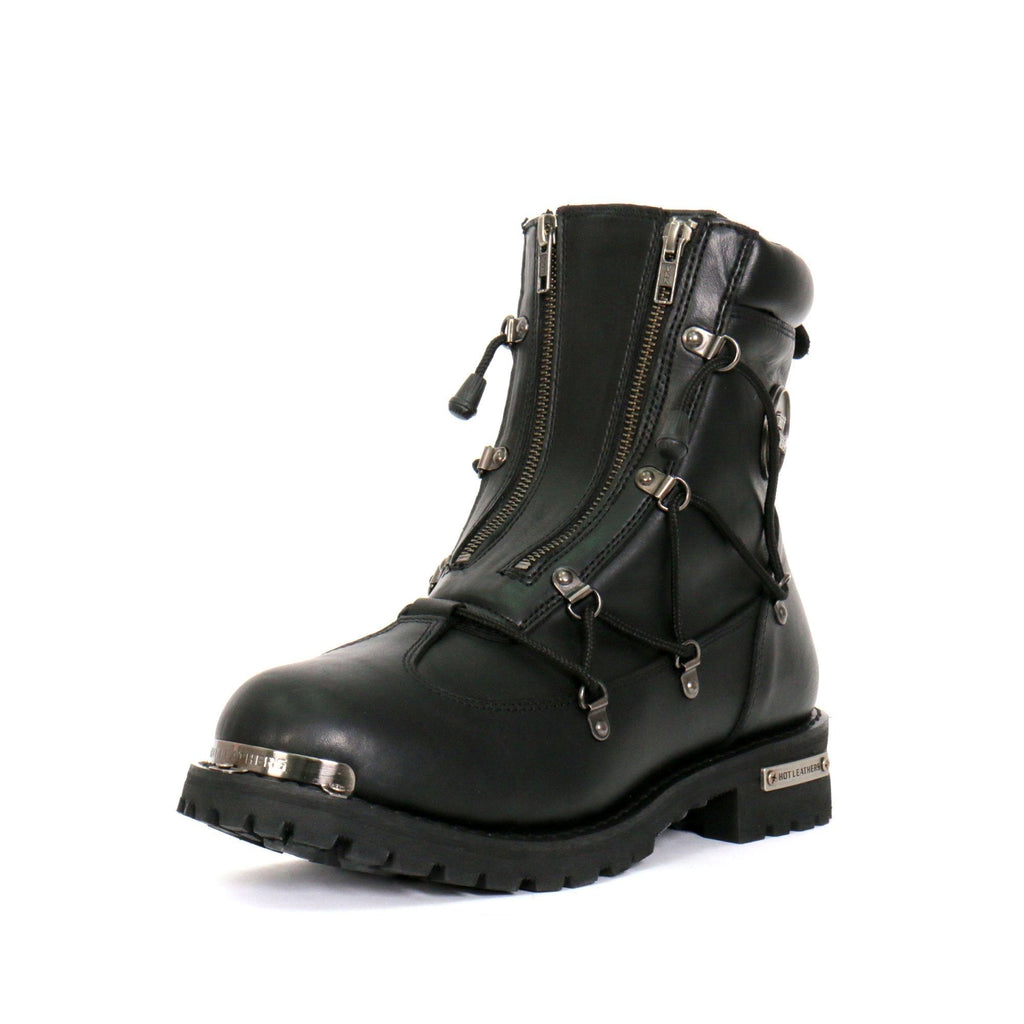 Hot Leathers Men's Crossfire Black Lace-Up Boots - BTM1009