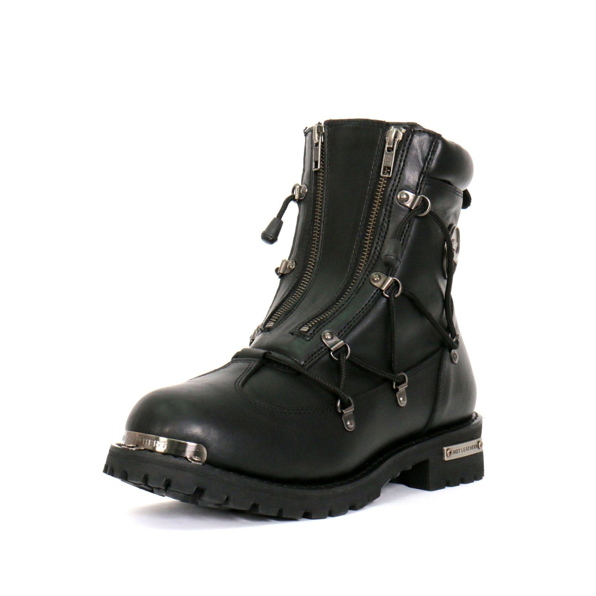 Hot Leathers Men's Crossfire Black Lace-Up Boots - BTM1009
