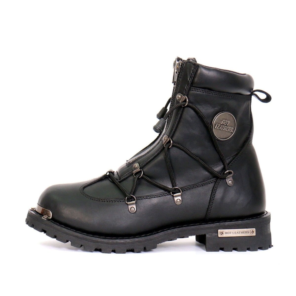 Hot Leathers Men's Crossfire Black Lace-Up Boots - BTM1009