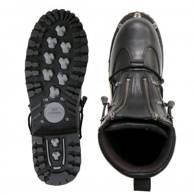 Hot Leathers Men's Crossfire Black Lace-Up Boots - BTM1009
