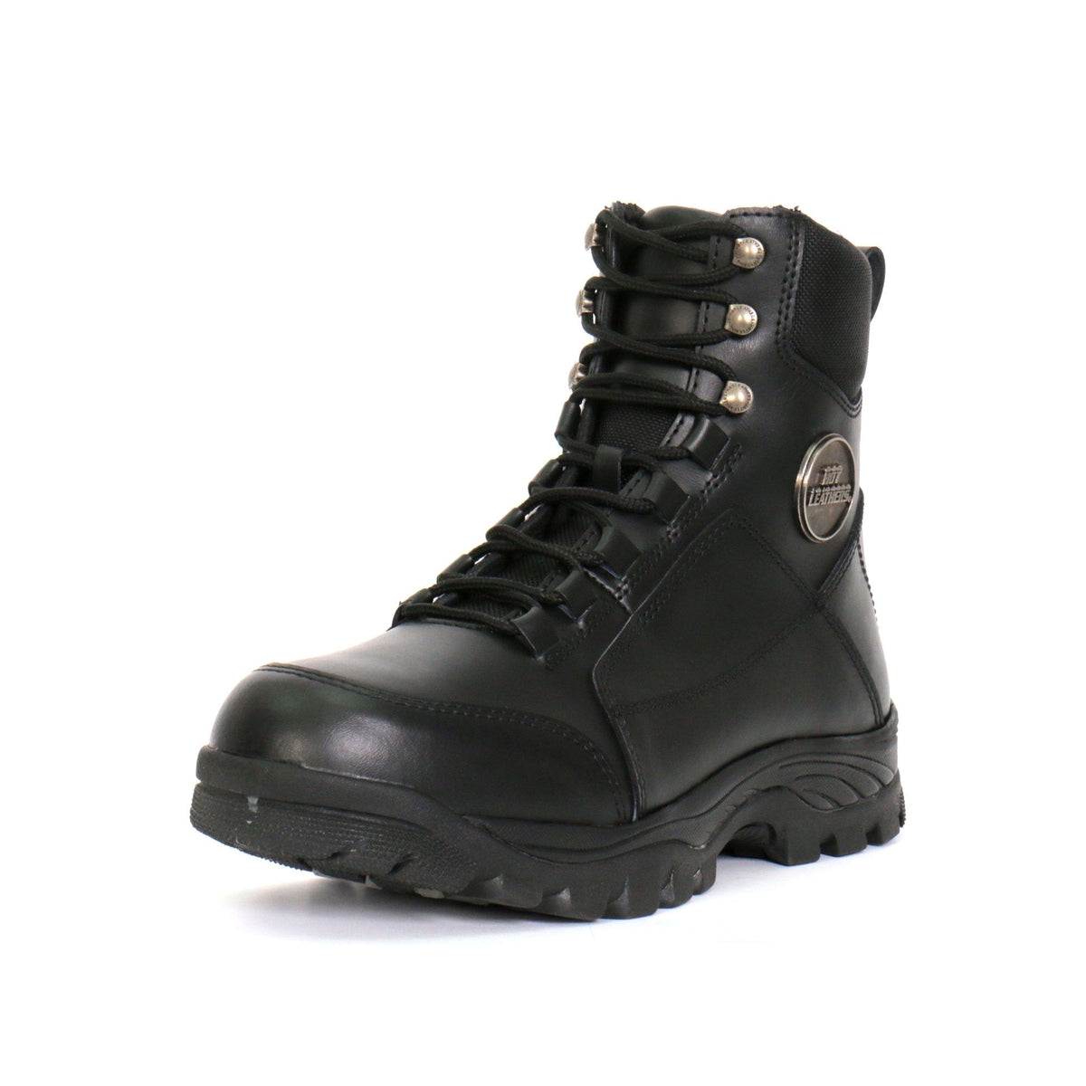 Hot Leathers Men's Road Patrol Black Lace-Up Boots - BTM1010