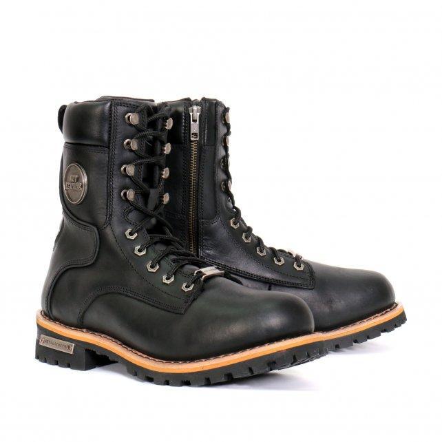 Hot Leathers Men's Two-Tone Renegade Black Logger Boots - BTM1011