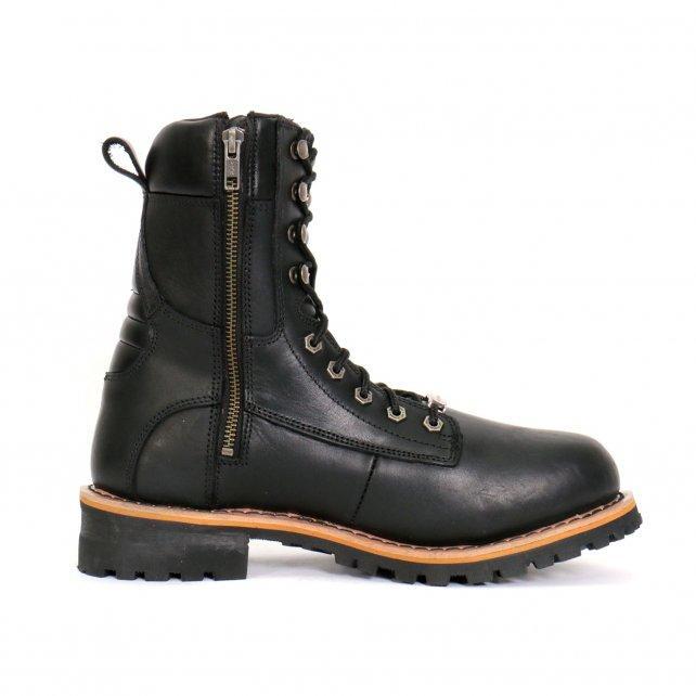 Hot Leathers Men's Two-Tone Renegade Black Logger Boots - BTM1011