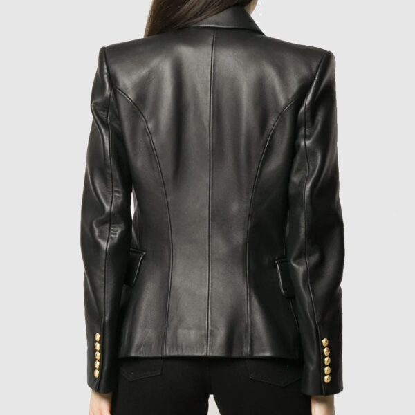 Balmain buttoned jacket women leather Blazer leather coat