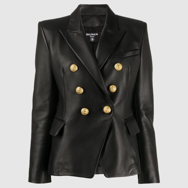 Balmain buttoned jacket women leather Blazer leather coat